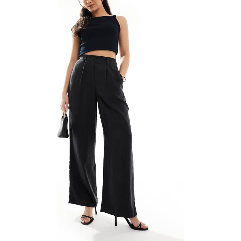 ASOS DESIGN relaxed straight leg trousers co-ord in washed black