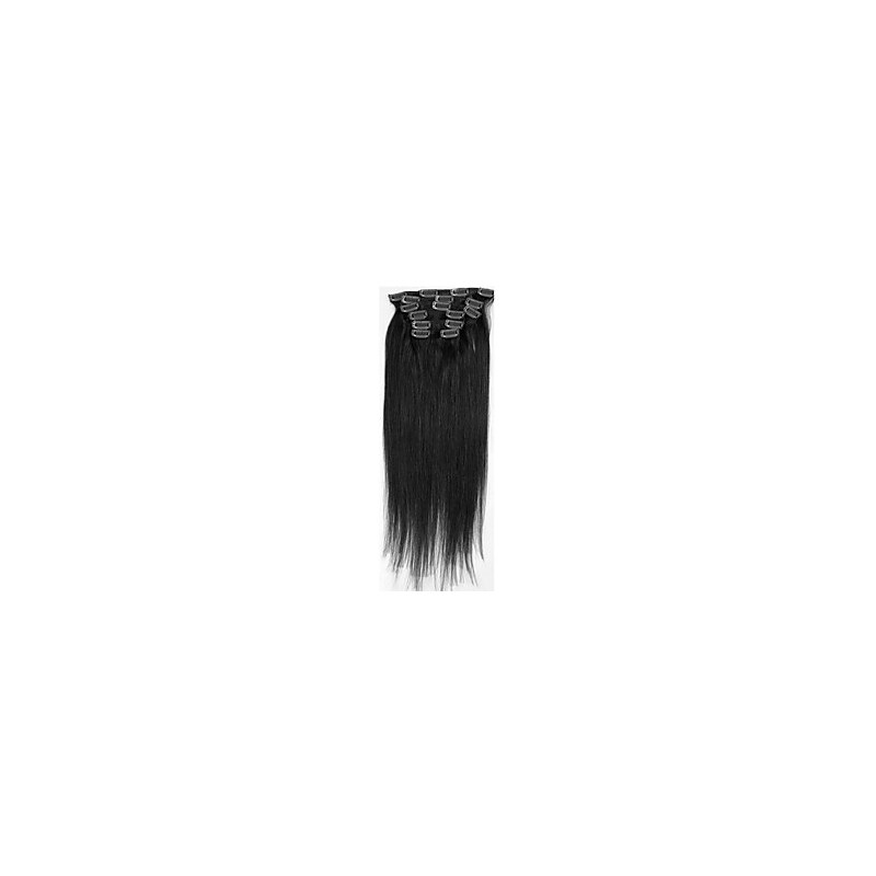 LightInTheBox 18 Inch 7 Pcs Human Hair Silky Straight Clips in Hair Extensions 6 Colors Available