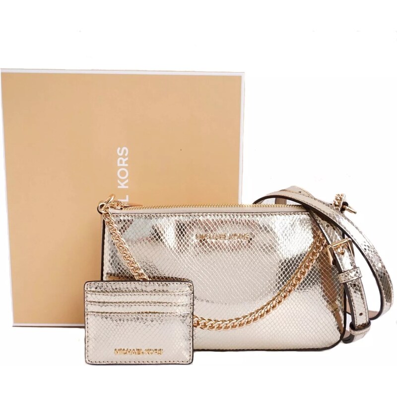 Michael Kors kabelka zlatá a pouzdro na karty v dárkovém balení