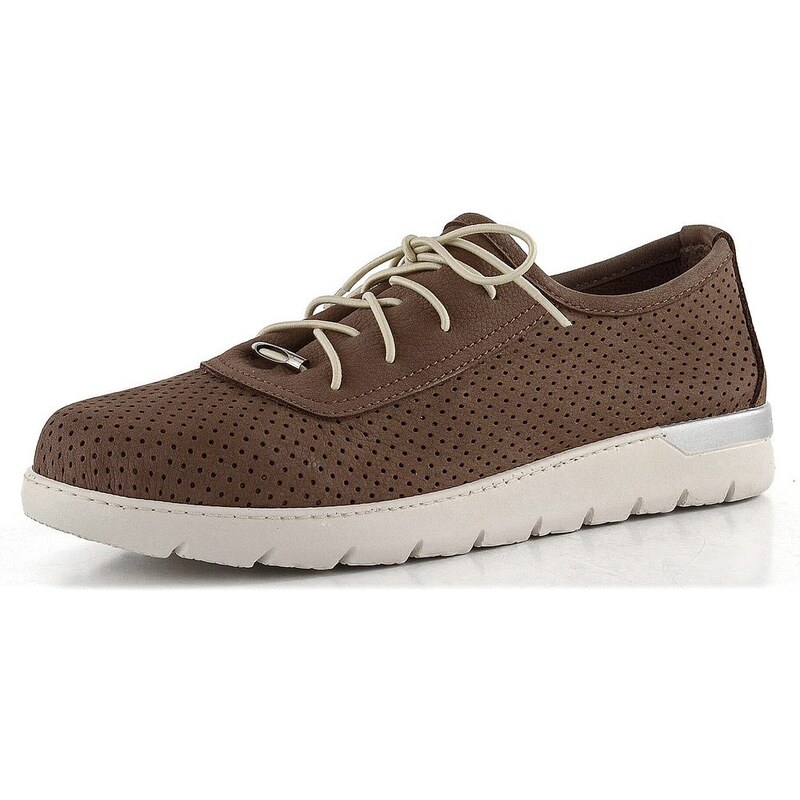 Looke kožené perforované polobotky Marcelle sand L1160_34 104705102