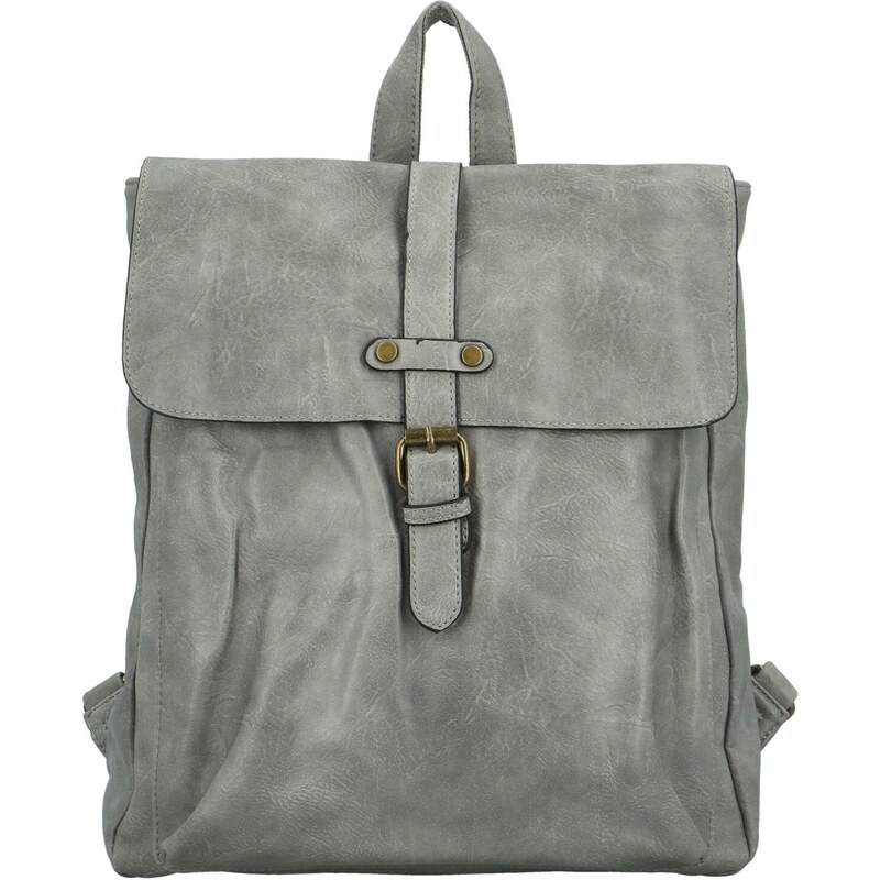 Paolo Bags Trendy dámský koženkový batoh Stanler, šedý 104732060