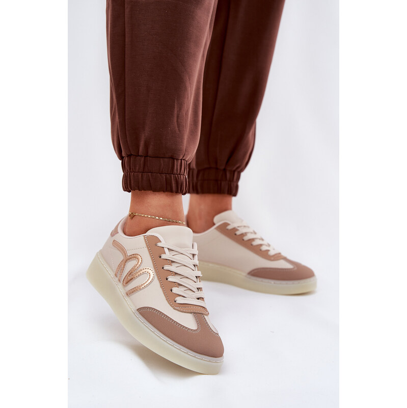 Boto Nízké Sportovní Boty Dámské Z Eko Kůže Zlatobéžové Iladira