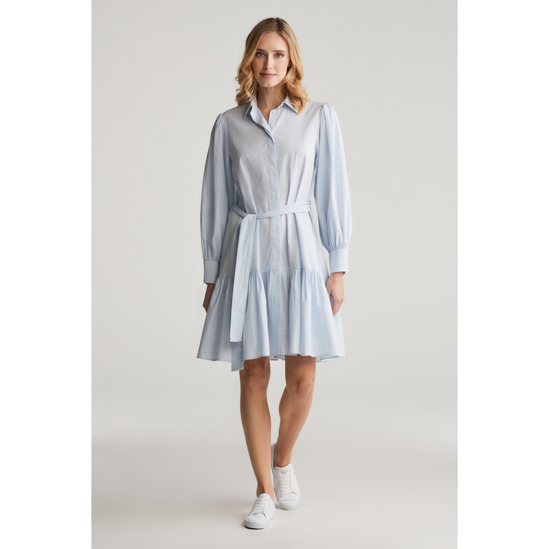 ŠATY GANT REG CLASSIC POPLIN STRIPED DRESS FRESH BLUE 104741878