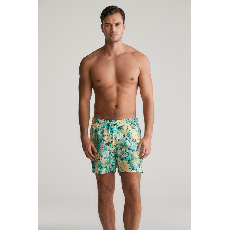 PLAVKY GANT FLORAL PRINT SWIM SHORTS TROPIC BLUE