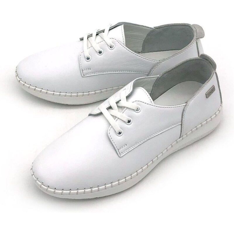 Dámské kožené polobotky L0206-03 Looke bílé 90117442