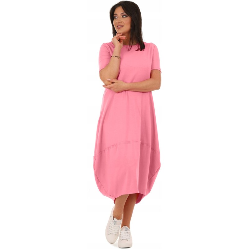 Fashionweek Pohodlné teplákové letní šaty OVERSIZE MF627