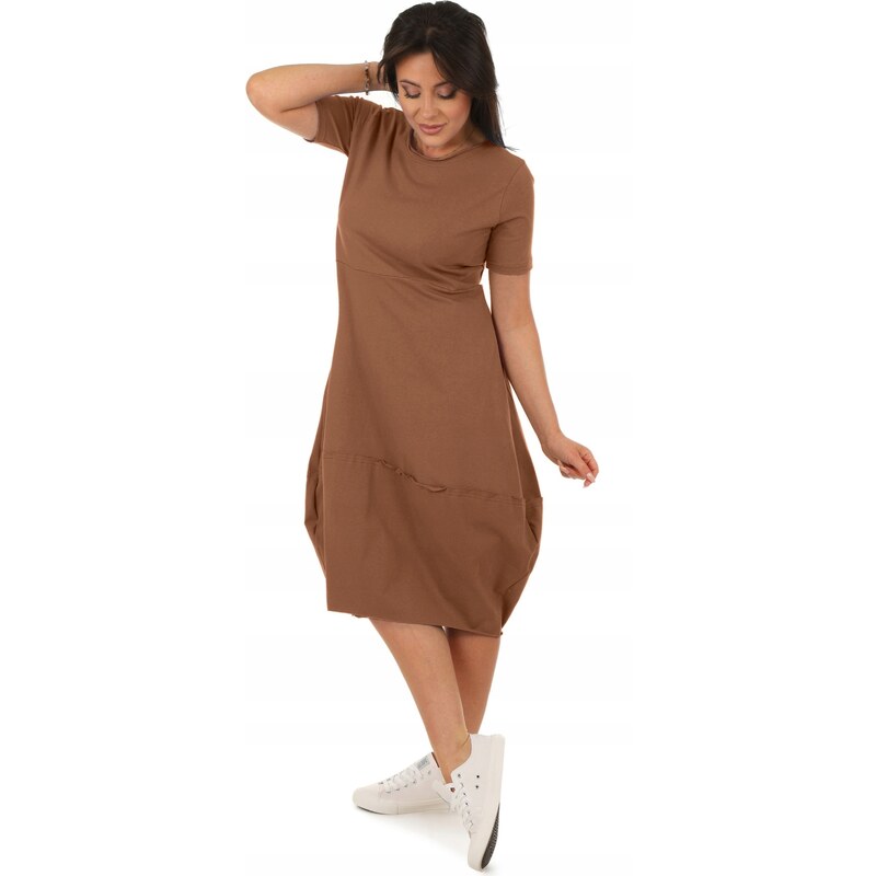 Fashionweek Pohodlné teplákové letní šaty OVERSIZE MF627