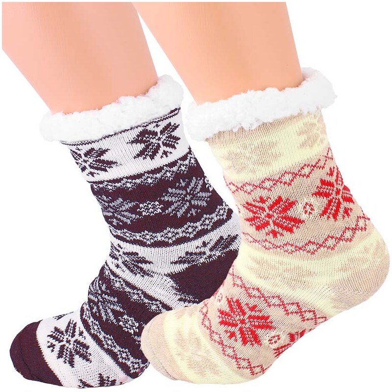TifanTEX Dámské ponožky s kožešinou 2páry 4ks PK1