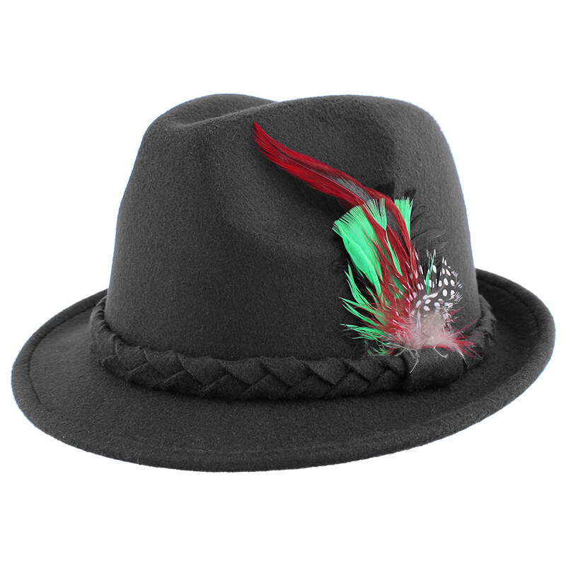TifanTEX Klobouček s peříčky černý