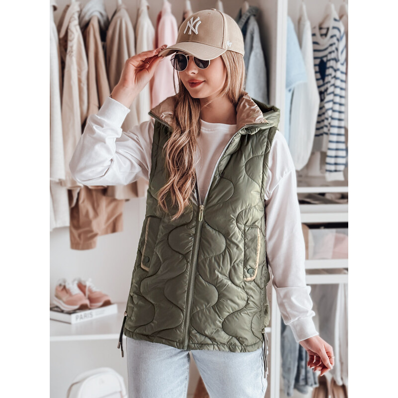 BASIC Khaki dámská prošívaná vesta VESOLITA TY4877