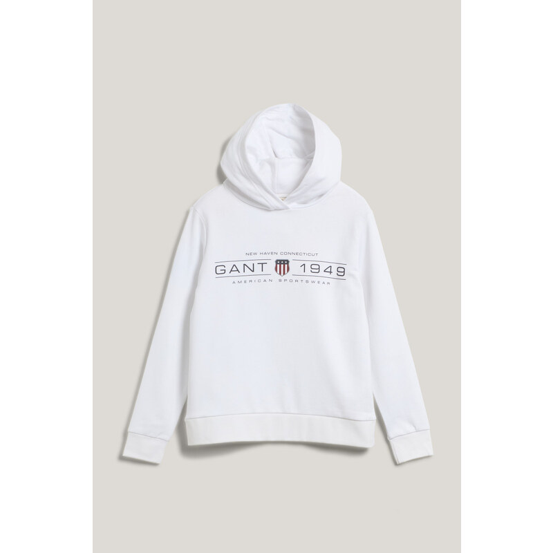 MIKINA GANT REG SHIELD HOODIE WHITE 101311078