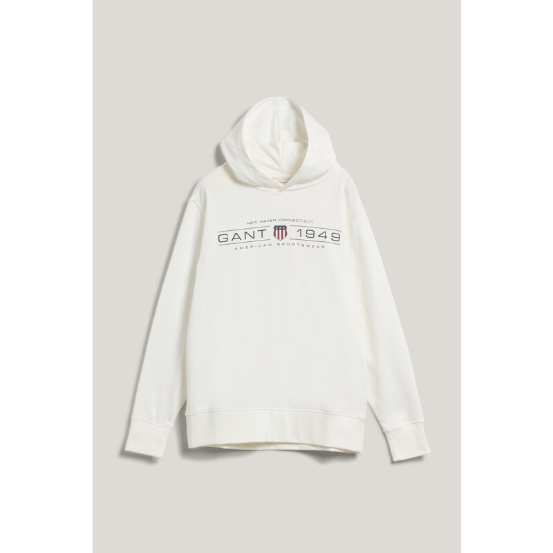 MIKINA GANT GRAPHIC HOODIE EGGSHELL