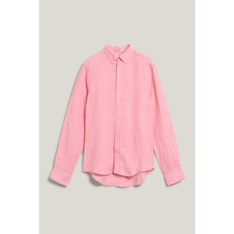 KOŠILE GANT SLIM LINEN SHIRT GERANIUM PINK
