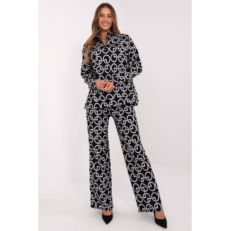 MladaModa Elegantní dvoudílná souprava model 55192 černá+bílá