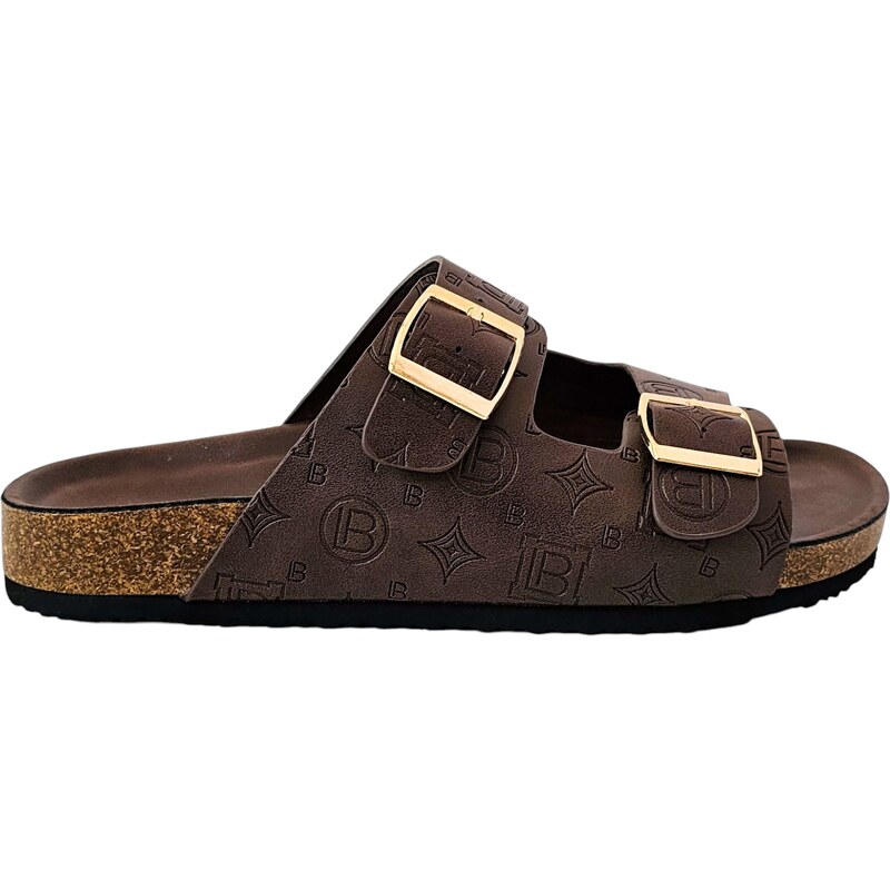 Hnědé nazouváky Laura Biagiotti Calf DK Brown 104787103