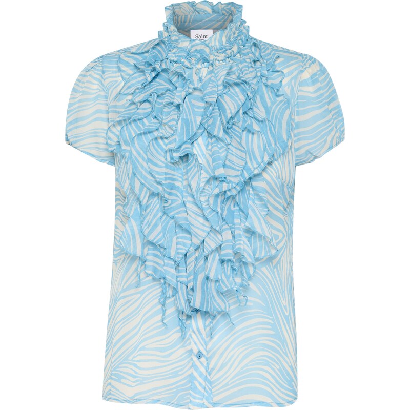 SAINT TROPEZ Tričko Lilja aqua modrá / bílá 104792118