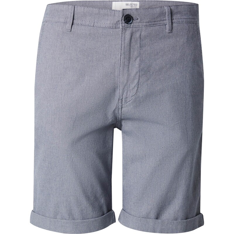 SELECTED Chino kalhoty SLHLUTON kouřově modrá / offwhite