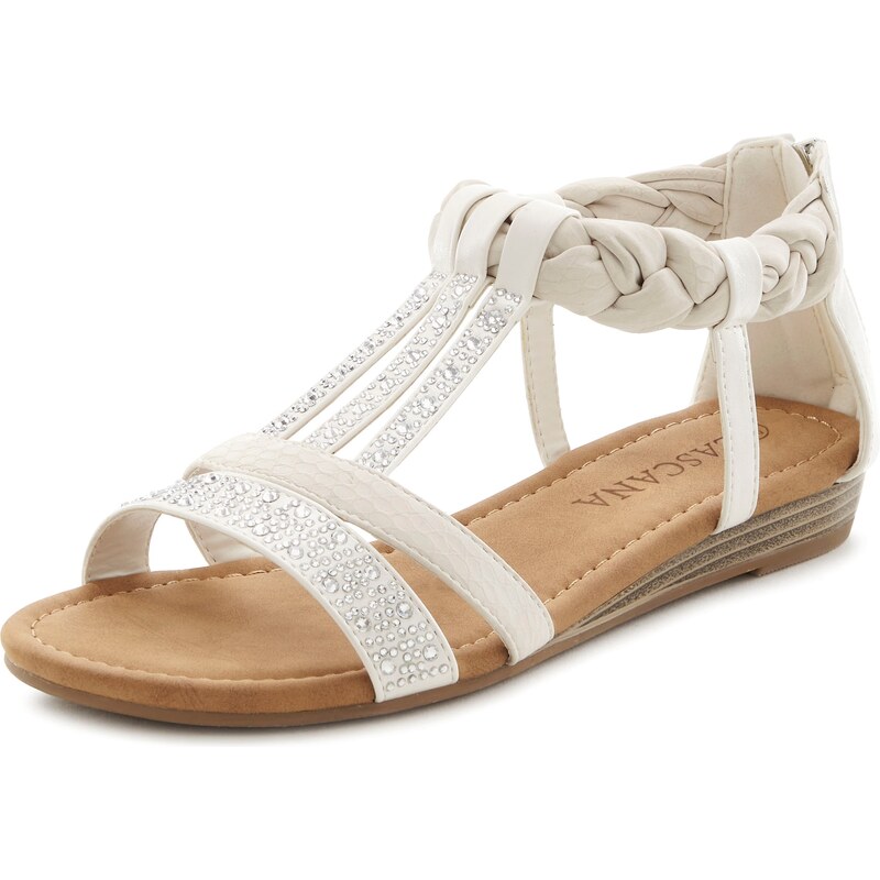 LASCANA Sandály průhledná / offwhite