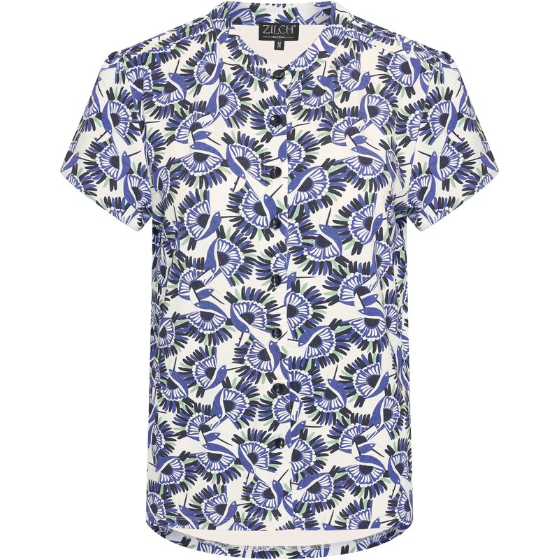Zilch 51EVI15.061P Dámská halenka 001304 - Toucan Royal Blue mix barev 104794153