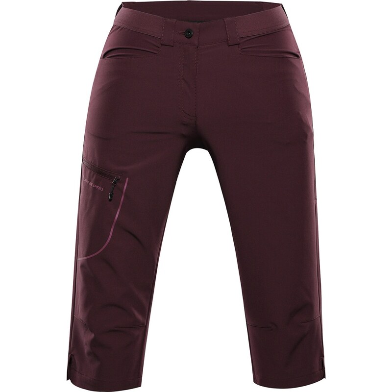 Dámské sofshellové 3/4 kalhoty ALPINE PRO WEDERA 2 vínová 104804149