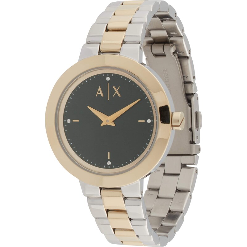 ARMANI EXCHANGE Analogové hodinky zlatá / tmavě zelená / stříbrná 105035618