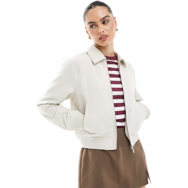 New Look light weight bomber jacket in stone-Neutral 105058933