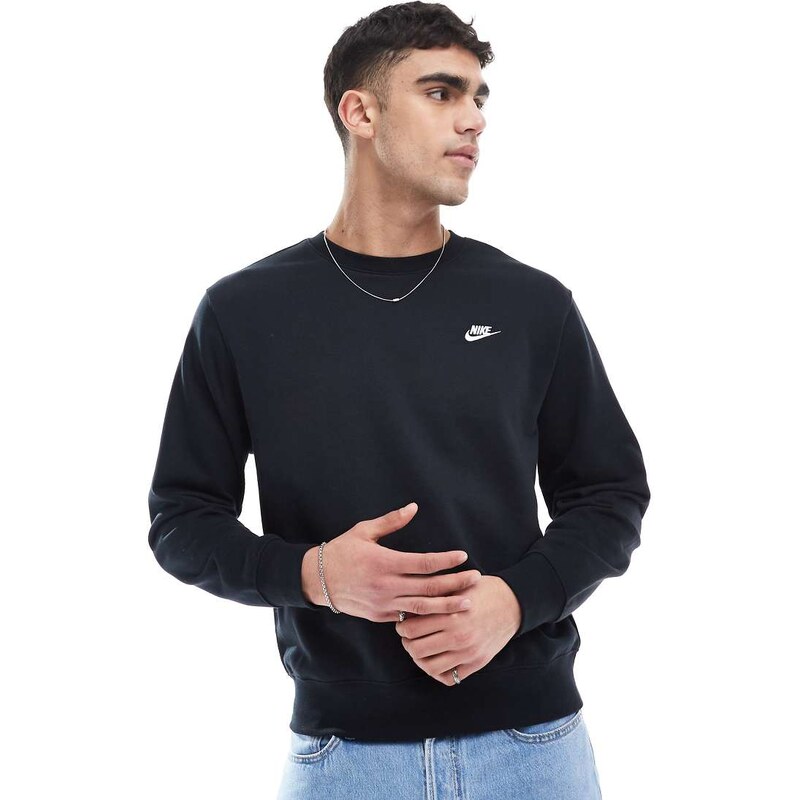 Nike Club French Terry sweatshirt in black