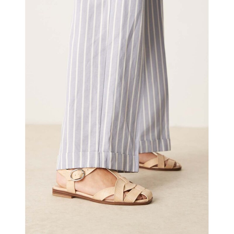 ASOS DESIGN Mirage slim fisherman shoe in natural weave-Neutral 104804628
