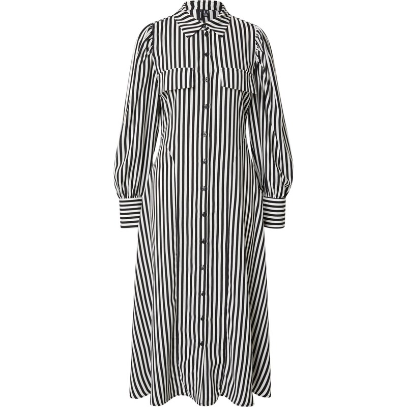 VERO MODA Košilové šaty VMCARAE černá / bílá
