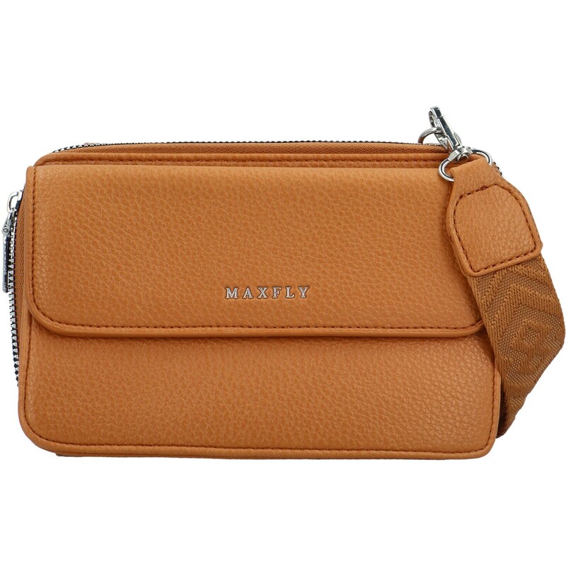 MaxFly Trendy dámská koženková crossbody peněženka Radola, hnědá