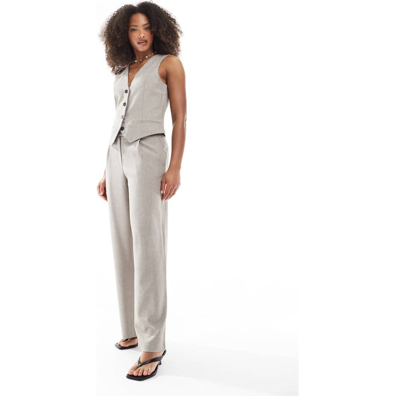 ONLY wide leg tailored trousers co-ord in beige-Neutral 104823482
