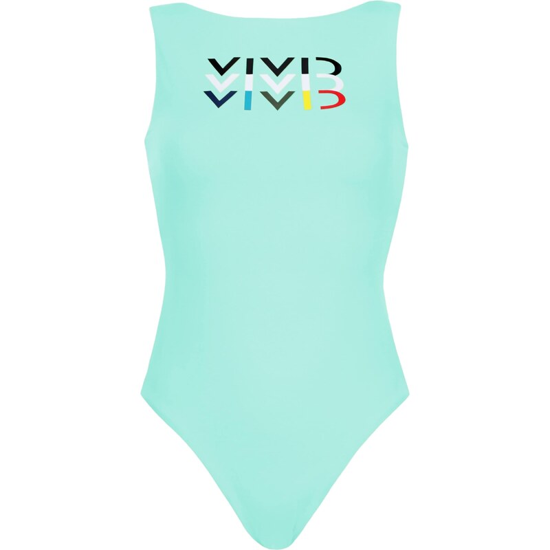 VIVID Plavky aqua modrá / červená / černá / bílá
