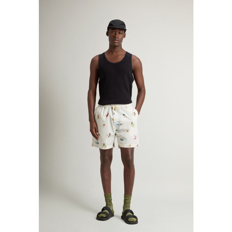 ŠORTKY WOOLRICH PRINTED POPLIN SHORTS