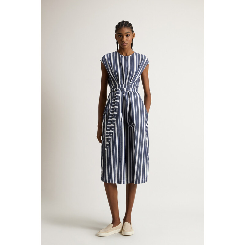 ŠATY WOOLRICH STRIPED COTTON BELTED DRESS 104830485