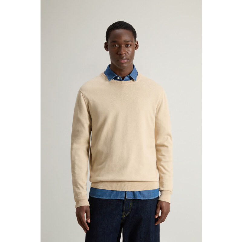 SVETR WOOLRICH LOGO COTTON CREWNECK