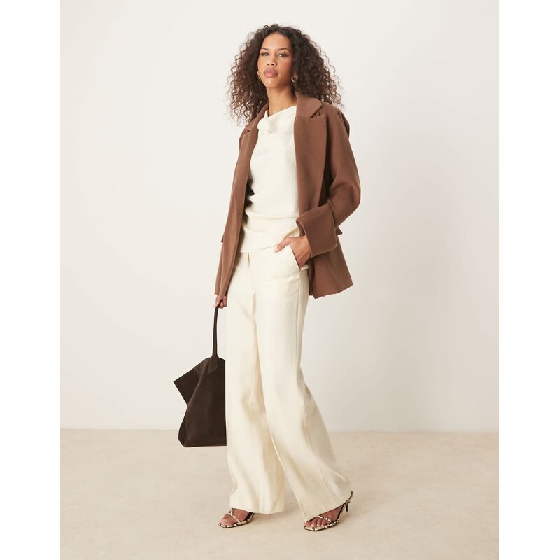 ASOS DESIGN tailored textured belted trousers co-ord in