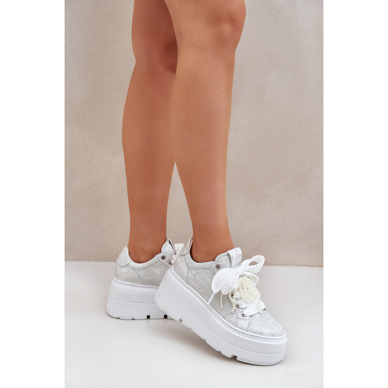 Kožené sneakersy na platformě CheBello 106997023