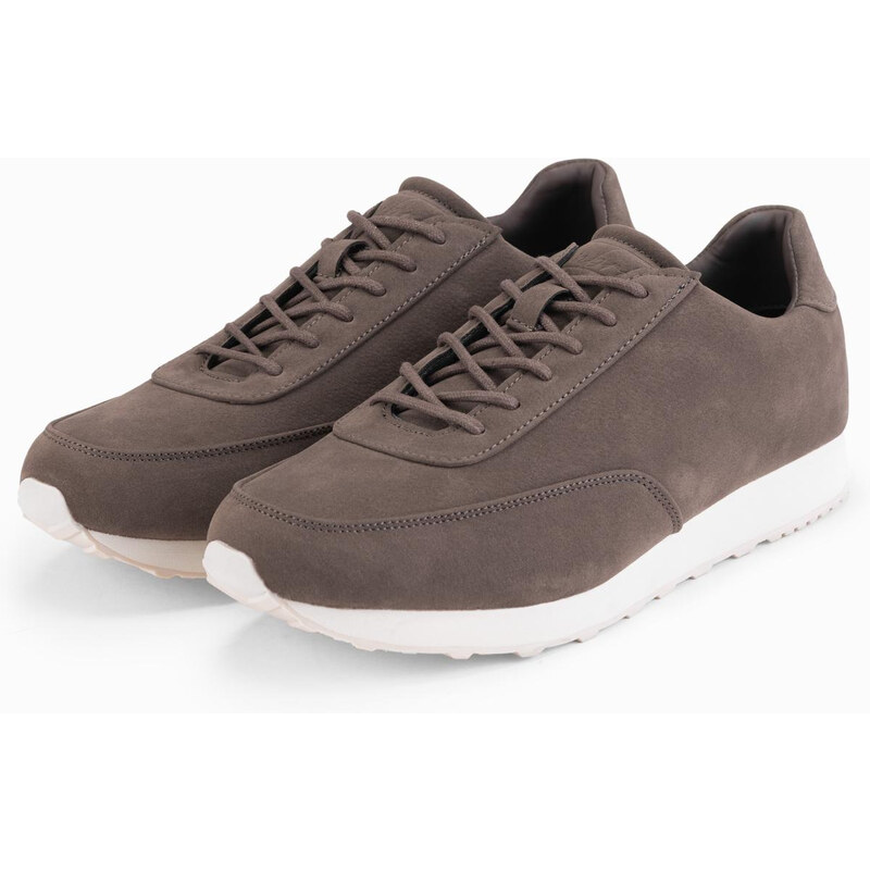 Ombre Mens eco leather sports sneaker shoes with suede finish -