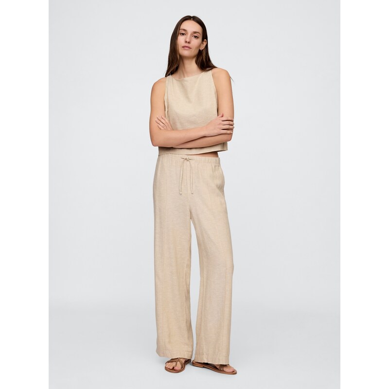 GAP Lněné kalhoty Wide - Dámské 107092895