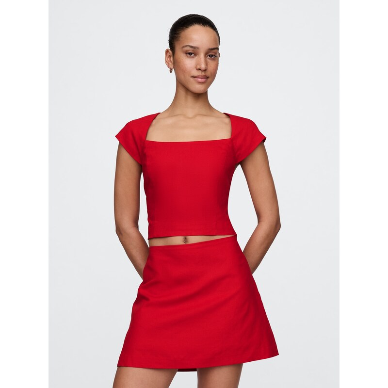 GAP Lněný crop top - Dámské 107092816