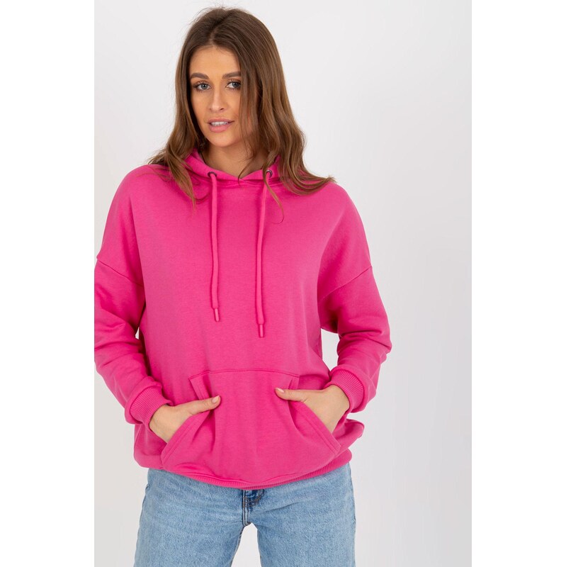 MladaModa Mikina klokanka s kapucí model 02434 fuchsiová