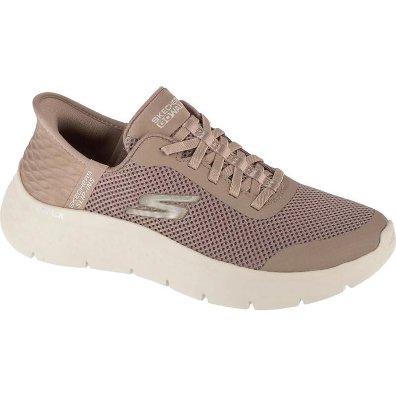 Béžové taupe dámské sportovní tenisky Skechers Slip-Ins: GO WALK Flex 104463127