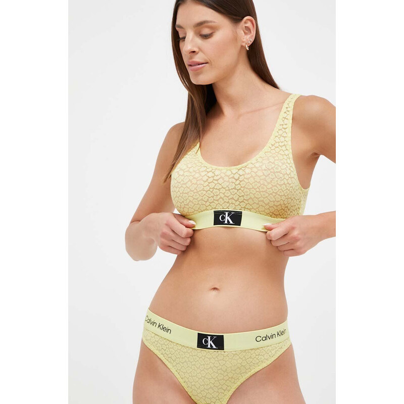 Dámská sportovní podprsenka 1996 QF7233E-9LD žlutá - Calvin Klein 104879380