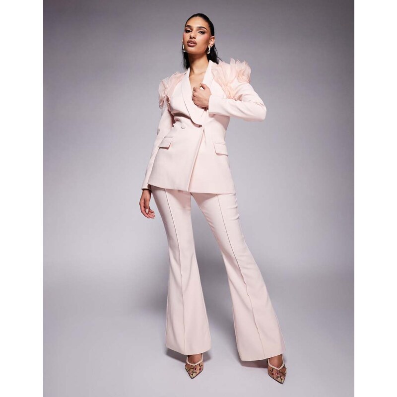 Lavish Alice tailored fit and flare trousers co-ord light pink 104880090