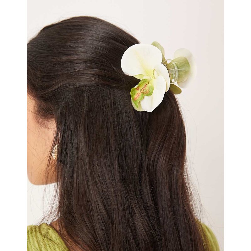 Sui Ava orchid flower hair clip in yellow