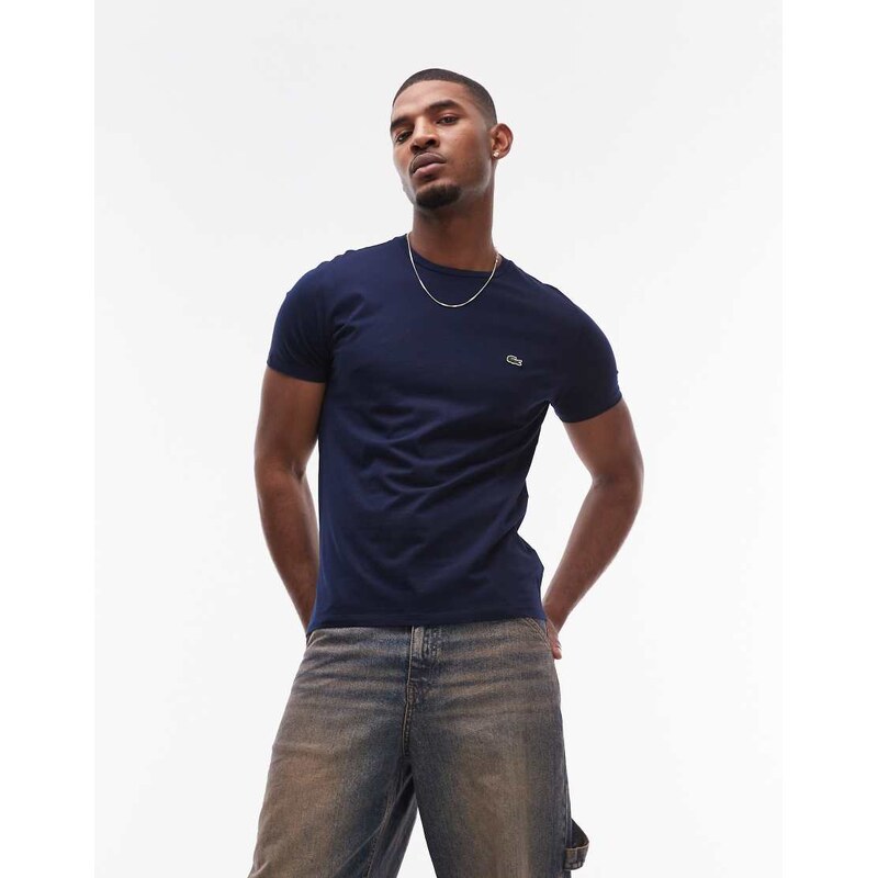 Lacoste crew neck basic logo t-shirt in navy