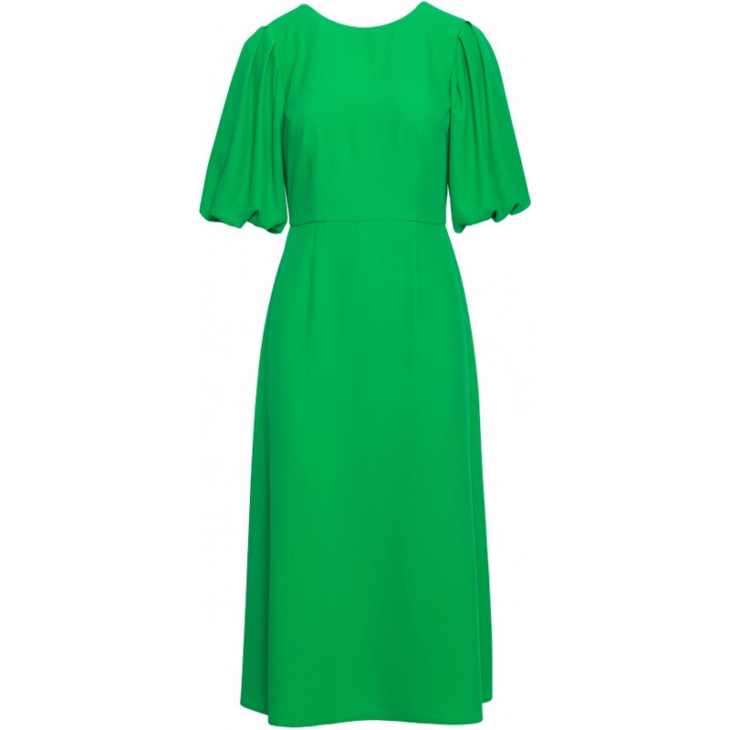 model 20966284 Šaty s puff rukávy zelené - STYLOVE
