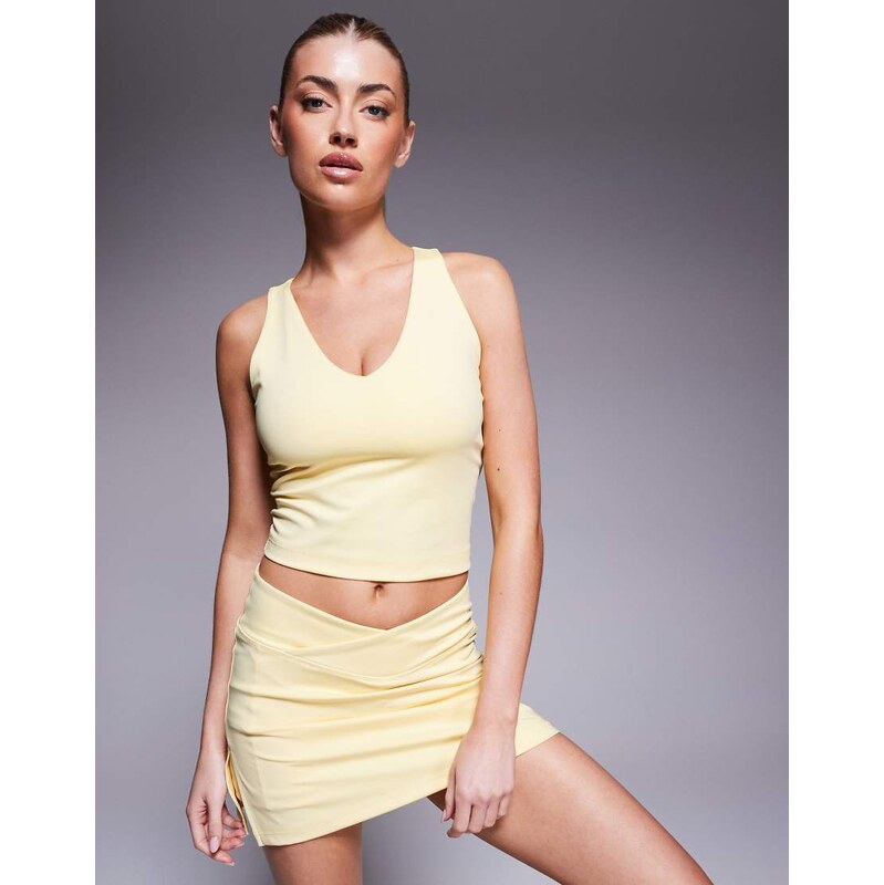 4505 wrap waist tennis skirt with under short and phone pocket in pale 110820011