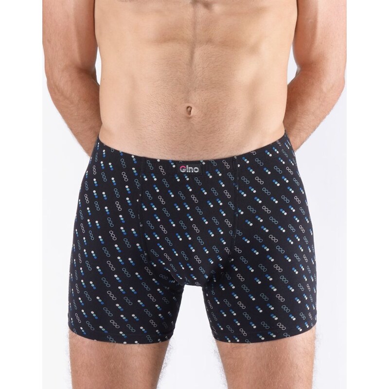 GINA Pánské boxerky s delší nohavičkou, delší nohavička, šité, s