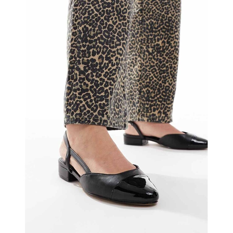 ALDO Clementinne slingback flats with toe cap in black 104926650